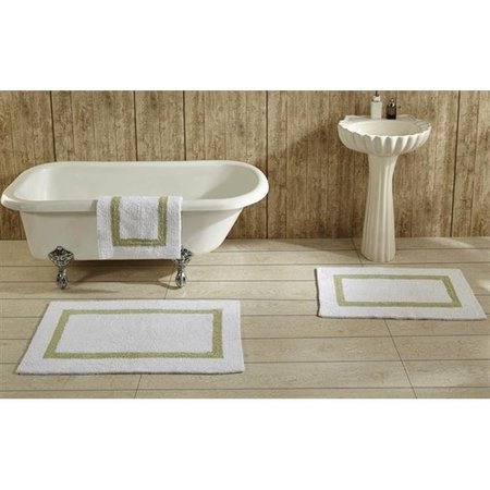 BETTER TRENDS Better Trends BAHO2134WHSA Hotel Collection Bathrug; White & Sage - 21 x 34 in. Set of 2 BAHO2134WHSA